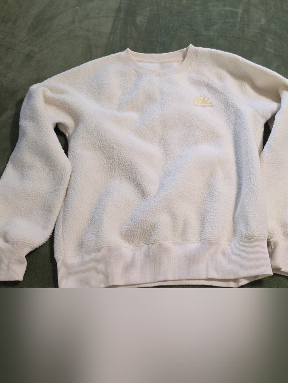 Billabong Cream Sherpa Crew with Subtle Embroidered Logo